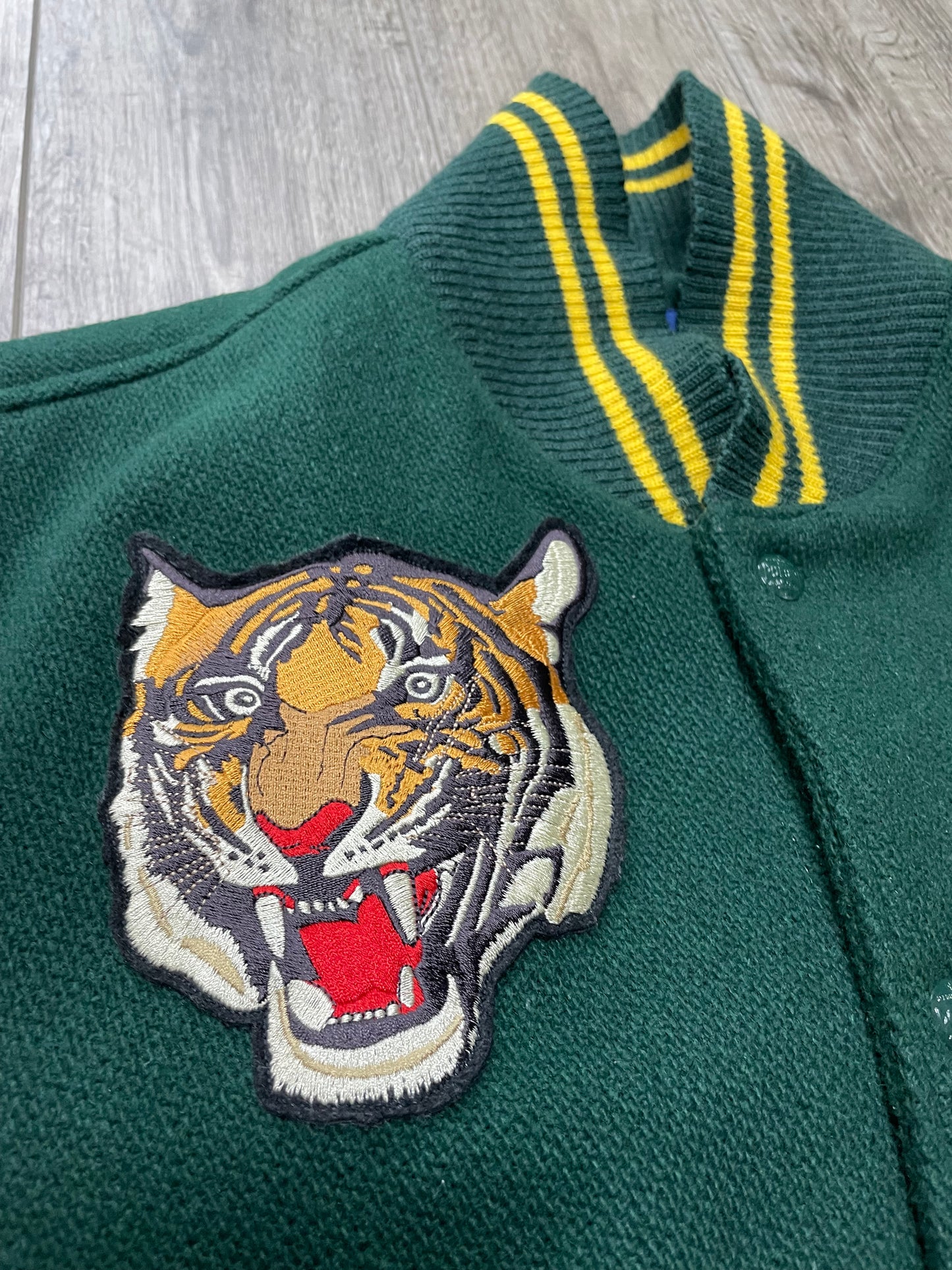 Polo Ralph Lauren RL Tigers Wool-Blend Leather Letterman Varsity Jacket XL