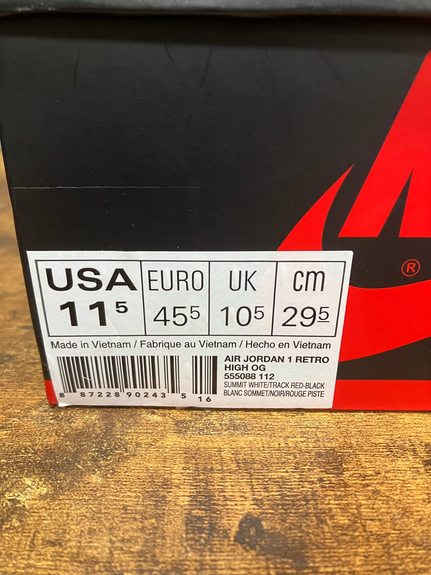 11.5 - Air Jordan 1 Retro Track Red