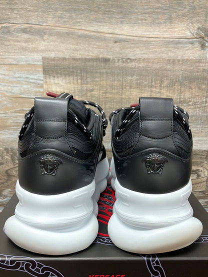 Versace Chain Reaction Black Sneakers Size 42.5/9.5 US