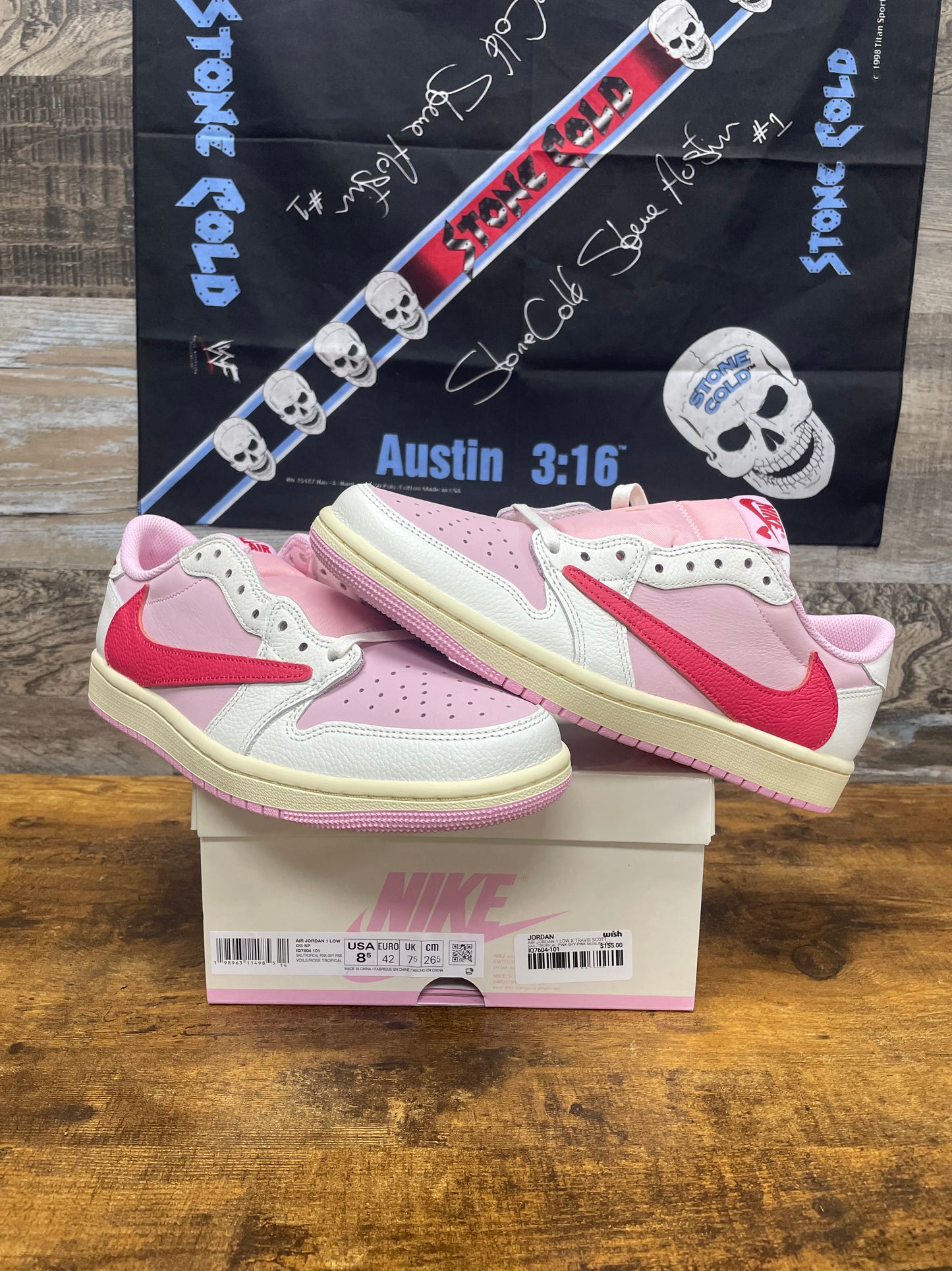 8.5 - Air Jordan 1 Low x Travis Scott "Tropical Pink