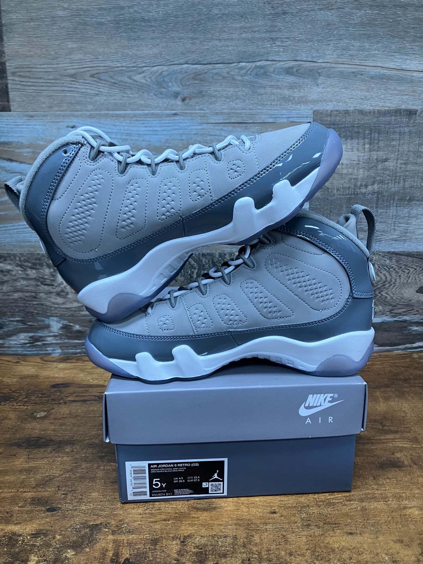 Jordan 9 Cool Grey Size 5y