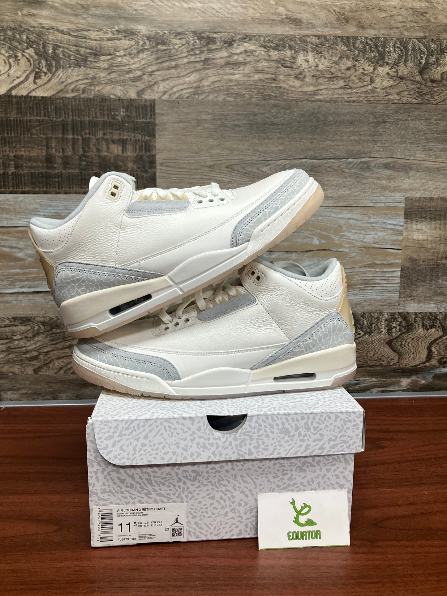 Jordan 3 Craft Ivory Size 11.5