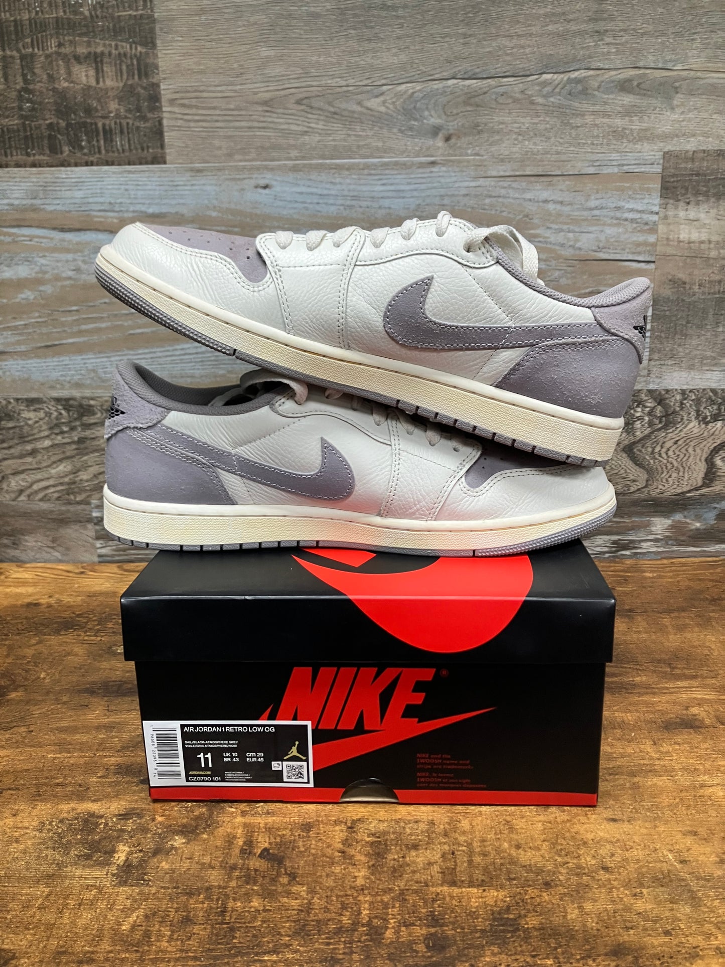 Jordan 1 Low Atmosphere Grey Size 11