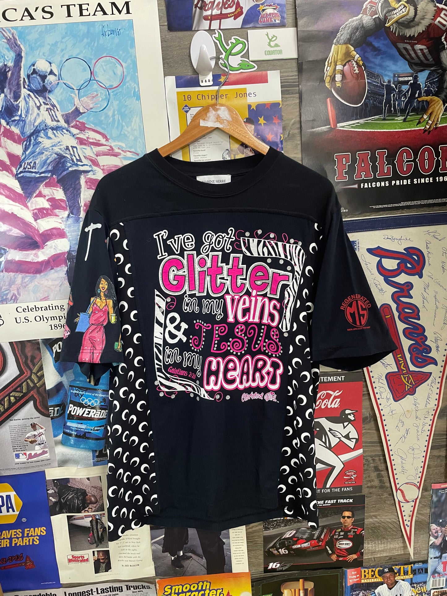M - Marine Serre I've got Glitter in my veins Reconstructed Tee