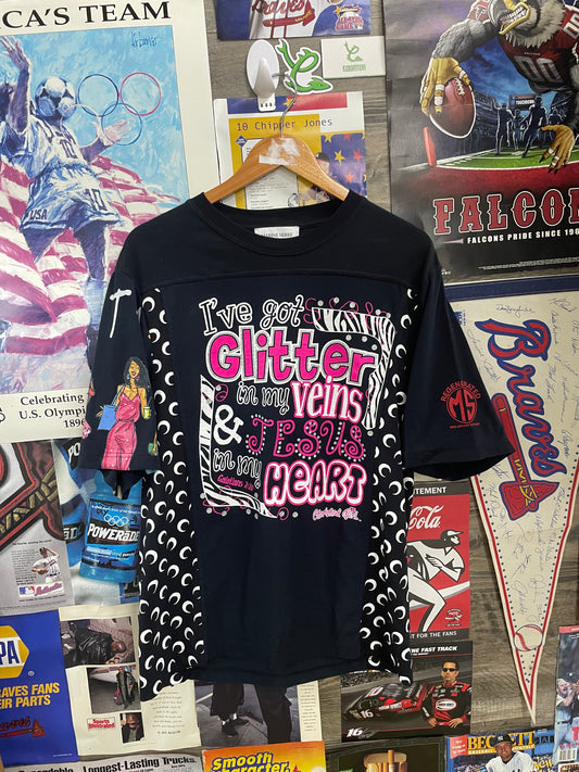 M - Marine Serre I've got Glitter in my veins Reconstructed Tee
