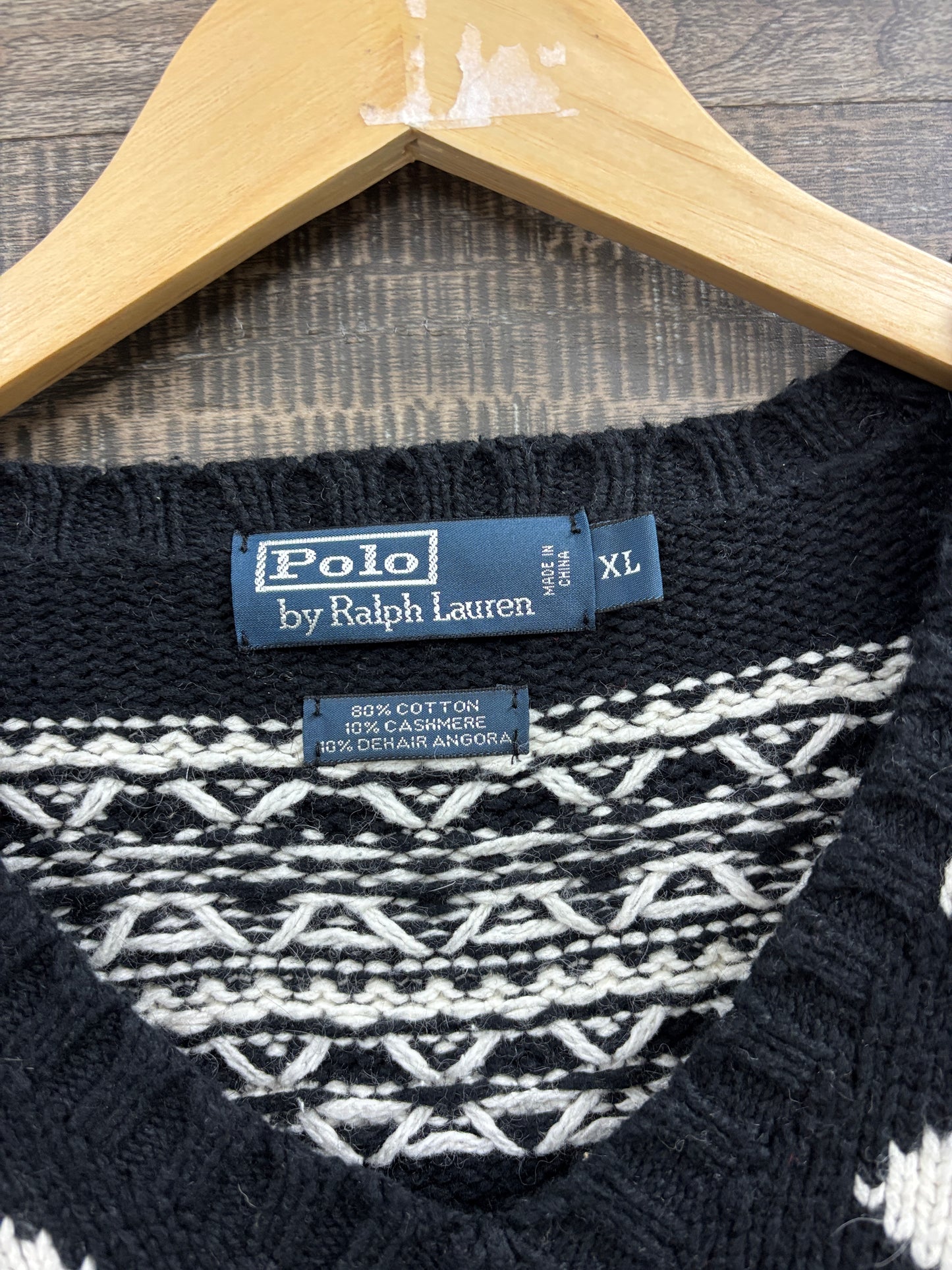 XL- Polo Vintage Ski V neck Sweater