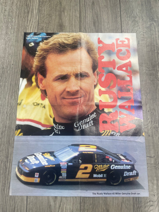 OS - Vintage Rusty Wallace & Michael Waltrip Double sided poster