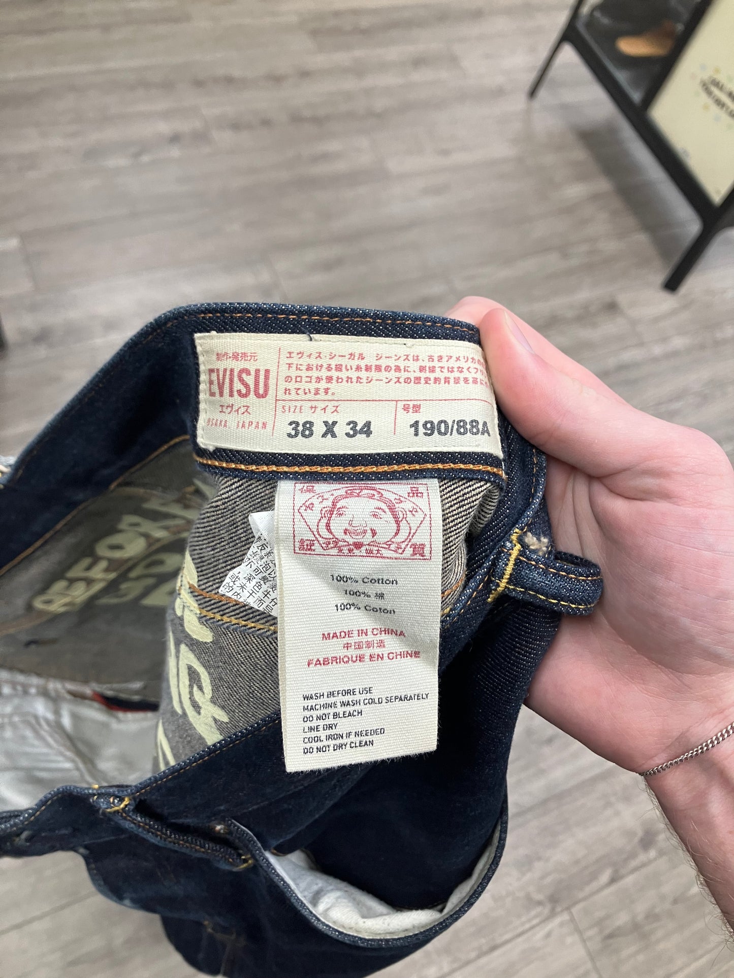 Evisu Eye No3 Selvedge Jeans Size 38x34