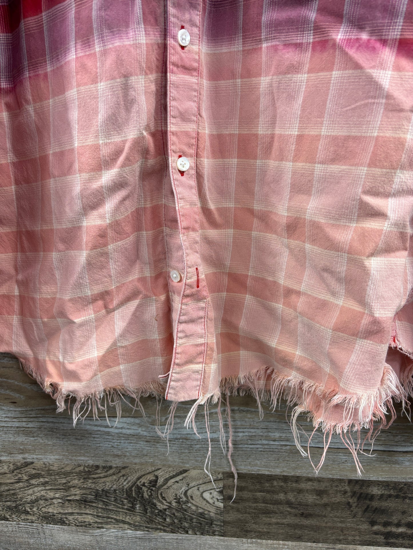 L- Amiri red bleached flannel