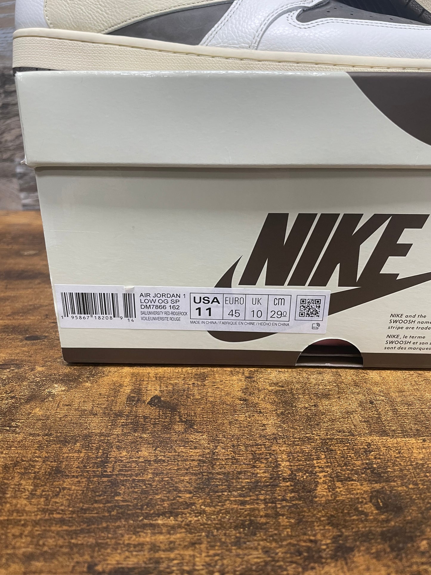 11 - Travis Scott x Air Jordan 1 Retro Low OG 'Reverse Mocha' sneaker