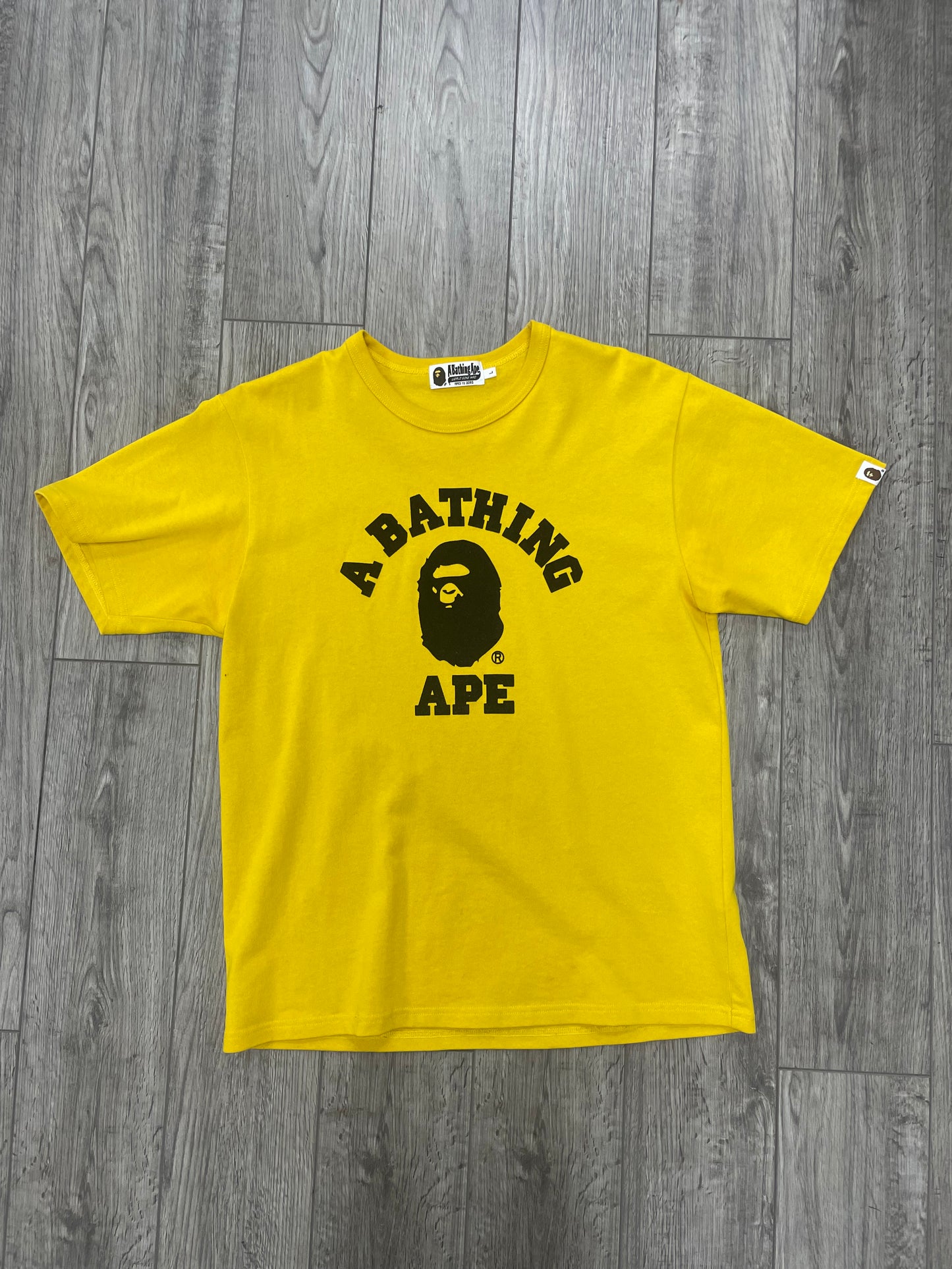 A Bathing Ape Yellow College Tee L