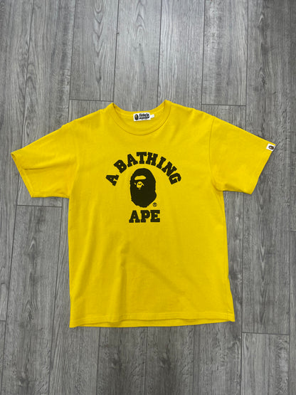 A Bathing Ape Yellow College Tee L