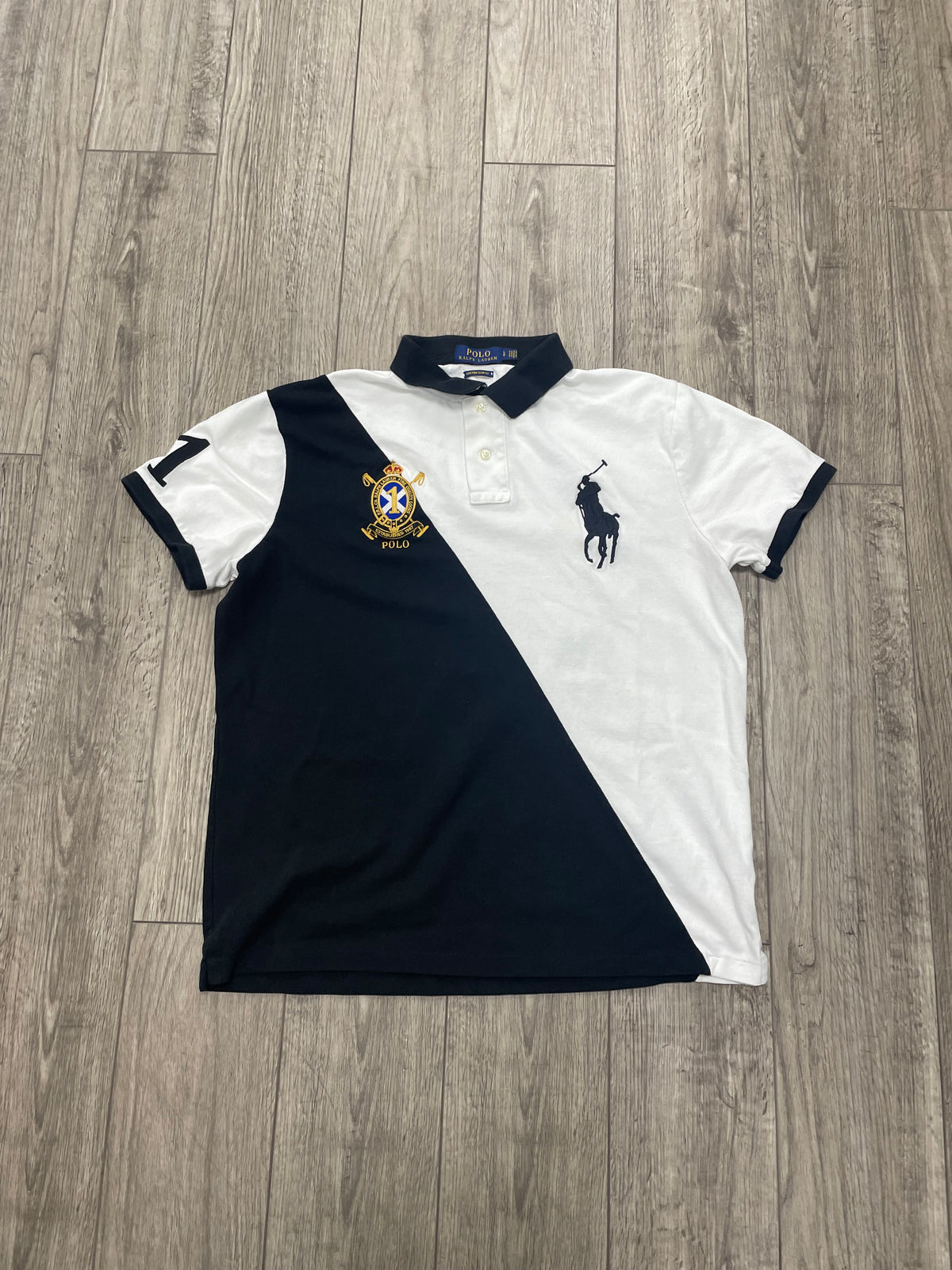 L - Polo RL Split Black White