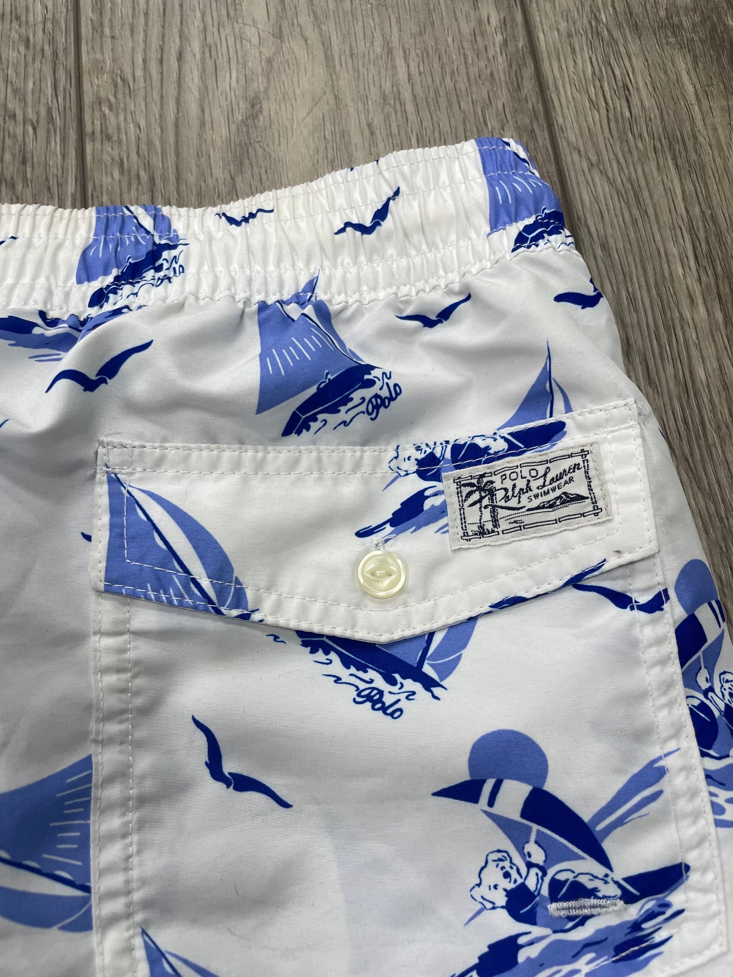 M-Polo Ralph Lauren Sailboat Print Swim Shorts