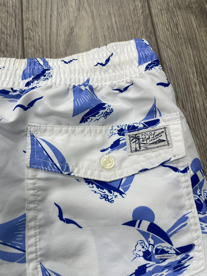 M-Polo Ralph Lauren Sailboat Print Swim Shorts