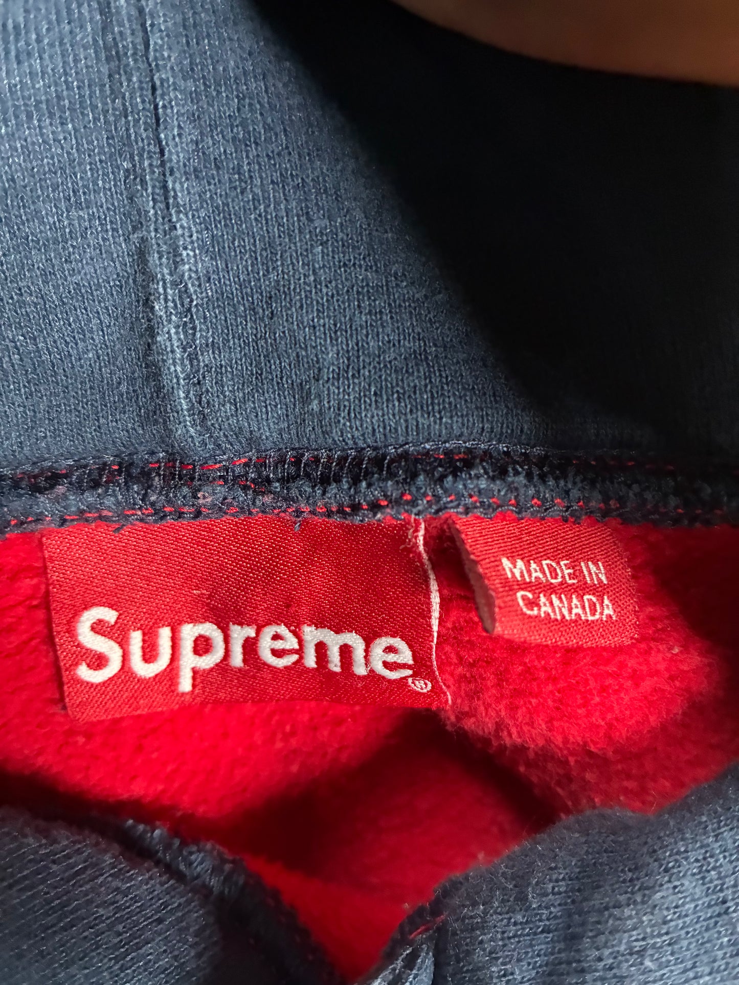 M - Supreme S Logo Colorblocked hooded Sweatshirt