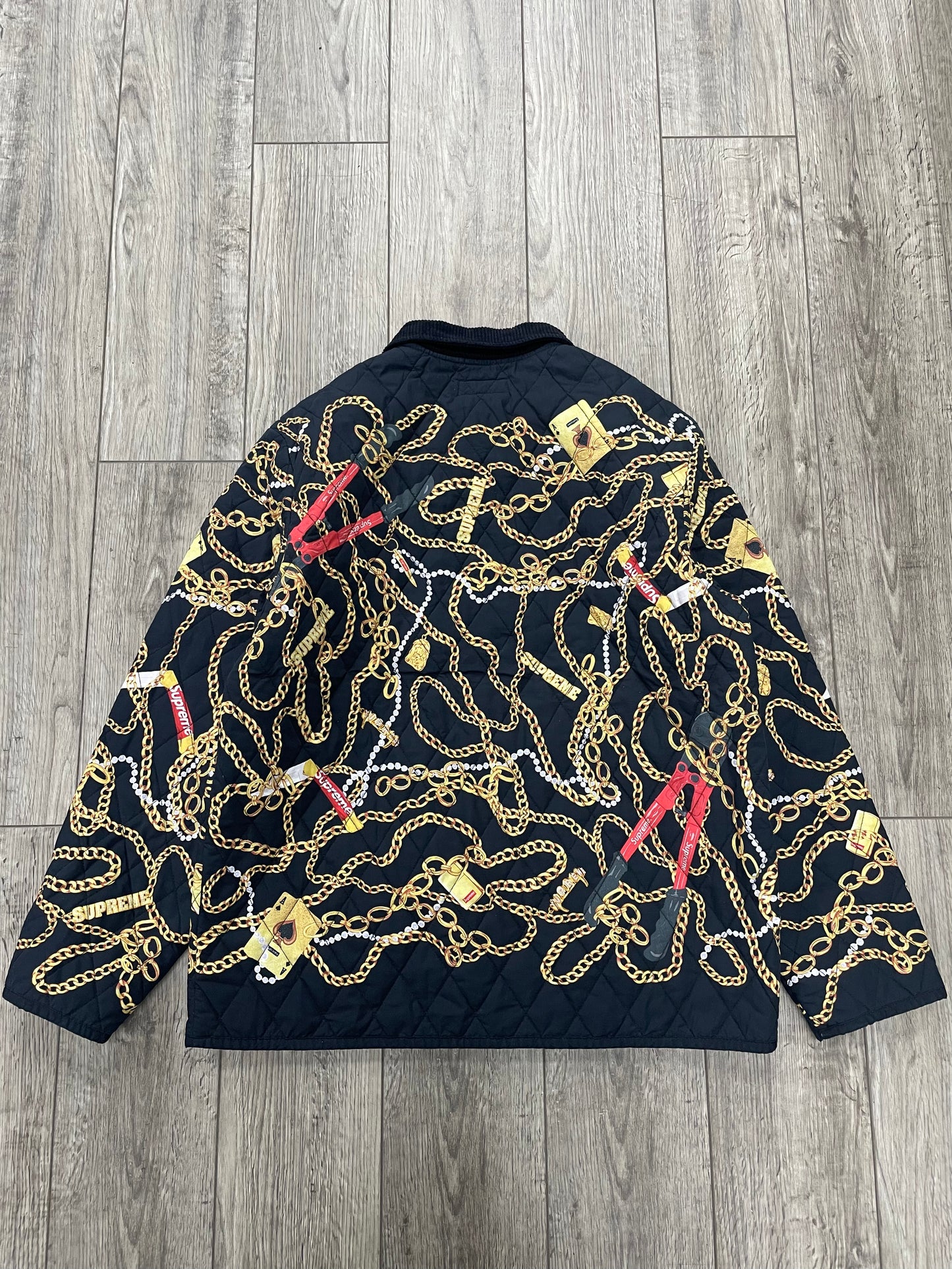 M - Supreme Gold Chains Quilted Jacket