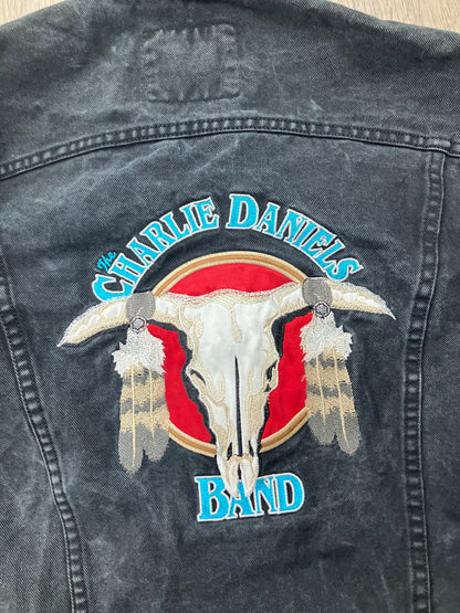 Vintage Charlie Daniel’s Band Black Denim Jacket Size M