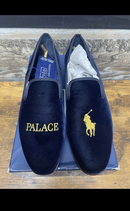 9-Polo Ralph Lauren Palace Formal Navy Velvet Slipper
