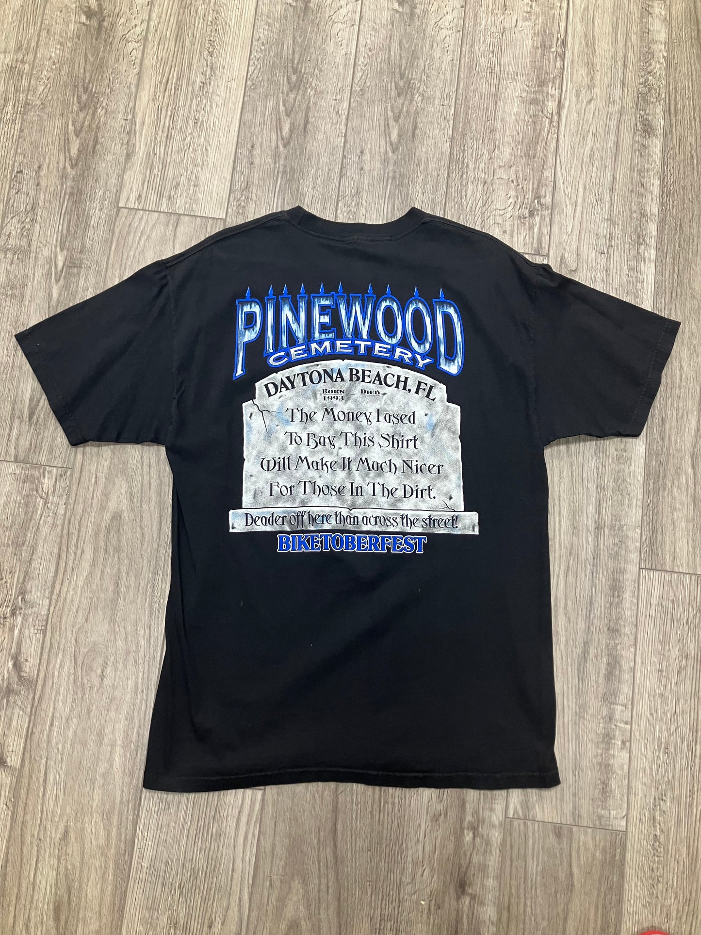 Pinewood Cemetery Biker Tee Size L