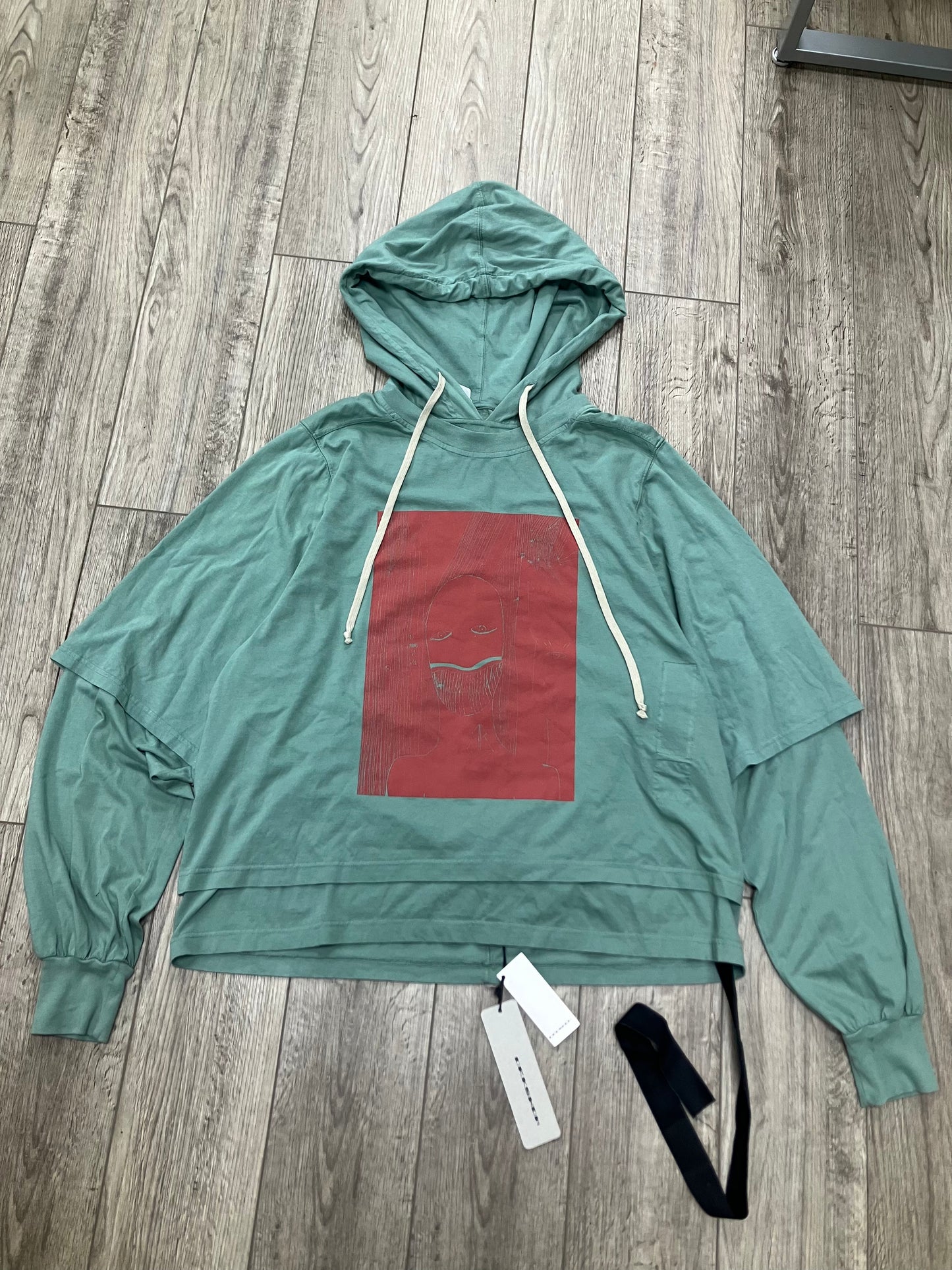 L-Rick Owens DRKSHDW Hustler aqua Hoodie