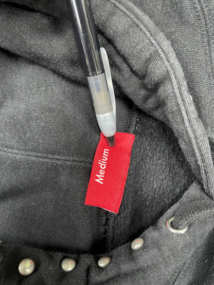 M-Supreme Black Studded hooded Sweatshirt
