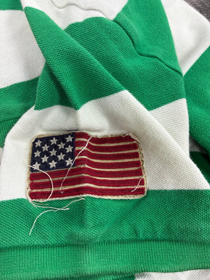 XL - Polo Ralph Lauren Denim Collar Striped Rugby Shirt