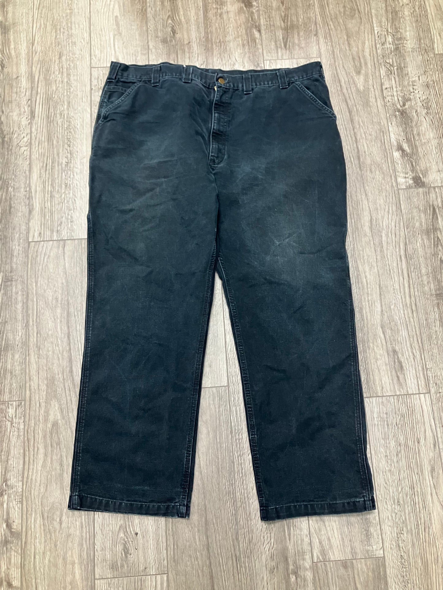 Carhartt Black Canvas Carpenter Pants Size 46x32