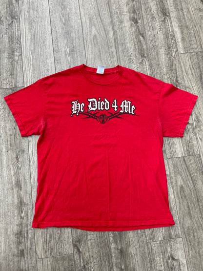 2005 “He Died For Me/I Live For Him” Independent Skateboards Jesus Flip Tee Size XL