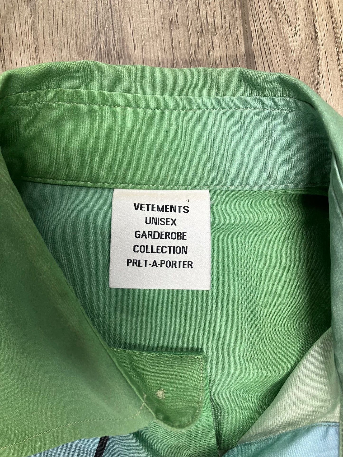 XS-Vetements Green Anime Button Up