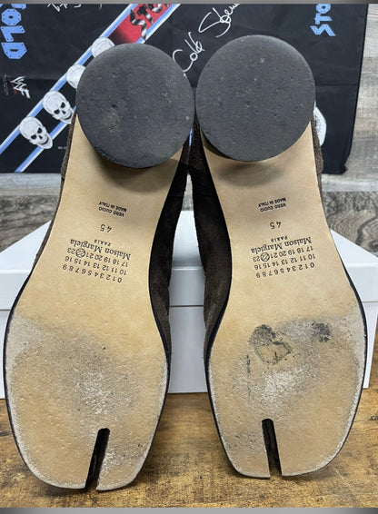 45/12-Maison Margiela Brown Suede Heel Boot
