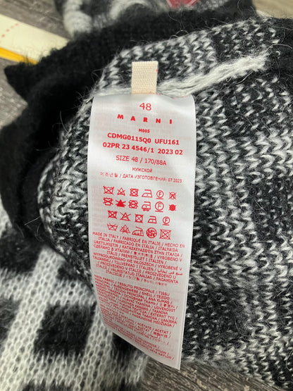 M-Marni Black Checkered Mohair Cardigan