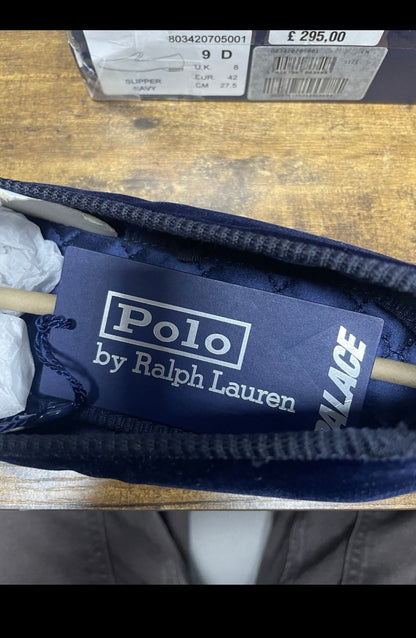 9-Polo Ralph Lauren Palace Formal Navy Velvet Slipper
