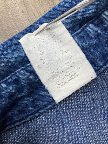 Vintage 90s Carhartt Denim Pearl Snap Shirt Rugged Outdoor Wear Blue Size Medium