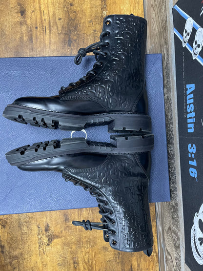 42-Dior Explorer Embossed Oblique Black Boots