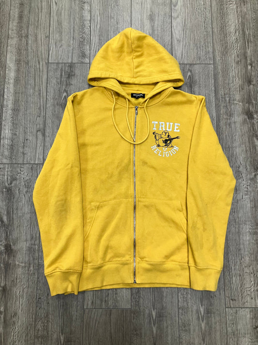 True Religion Yellow Zip Up Hoodie Size L