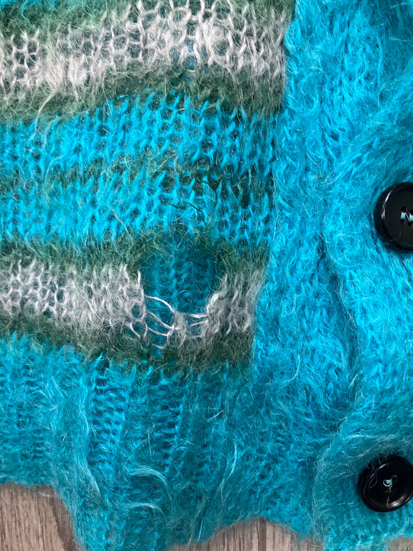 42-Marni Blue Striped mohair Cardigan