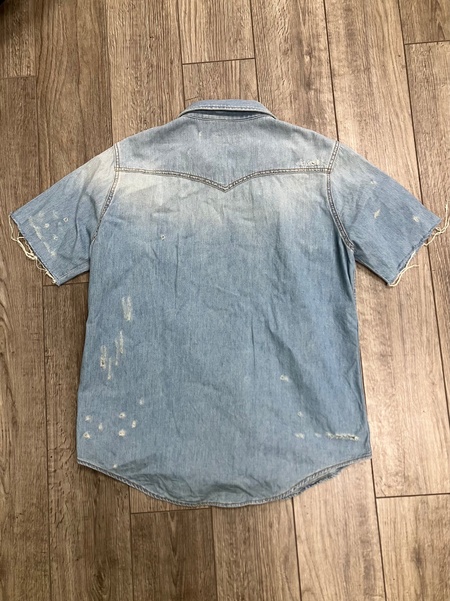L-Saint Laurent Distressed Western Button Up