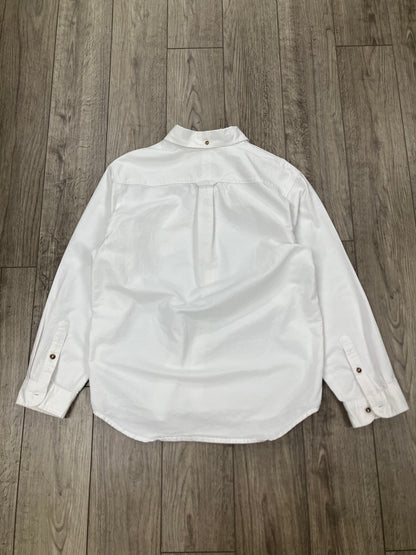S-Nike White Cotton Button Up