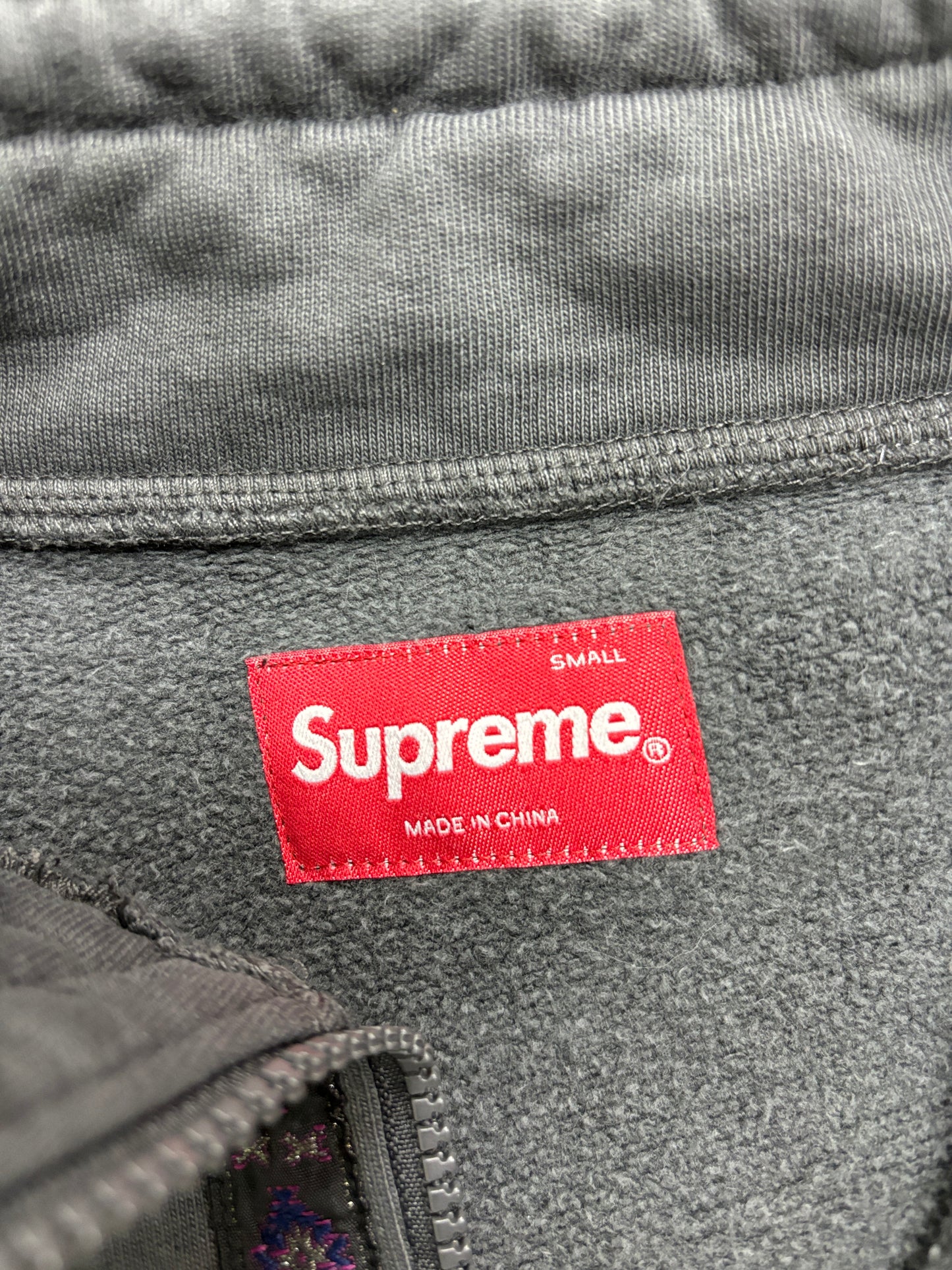 Supreme overdyed half zip sweatshirt S