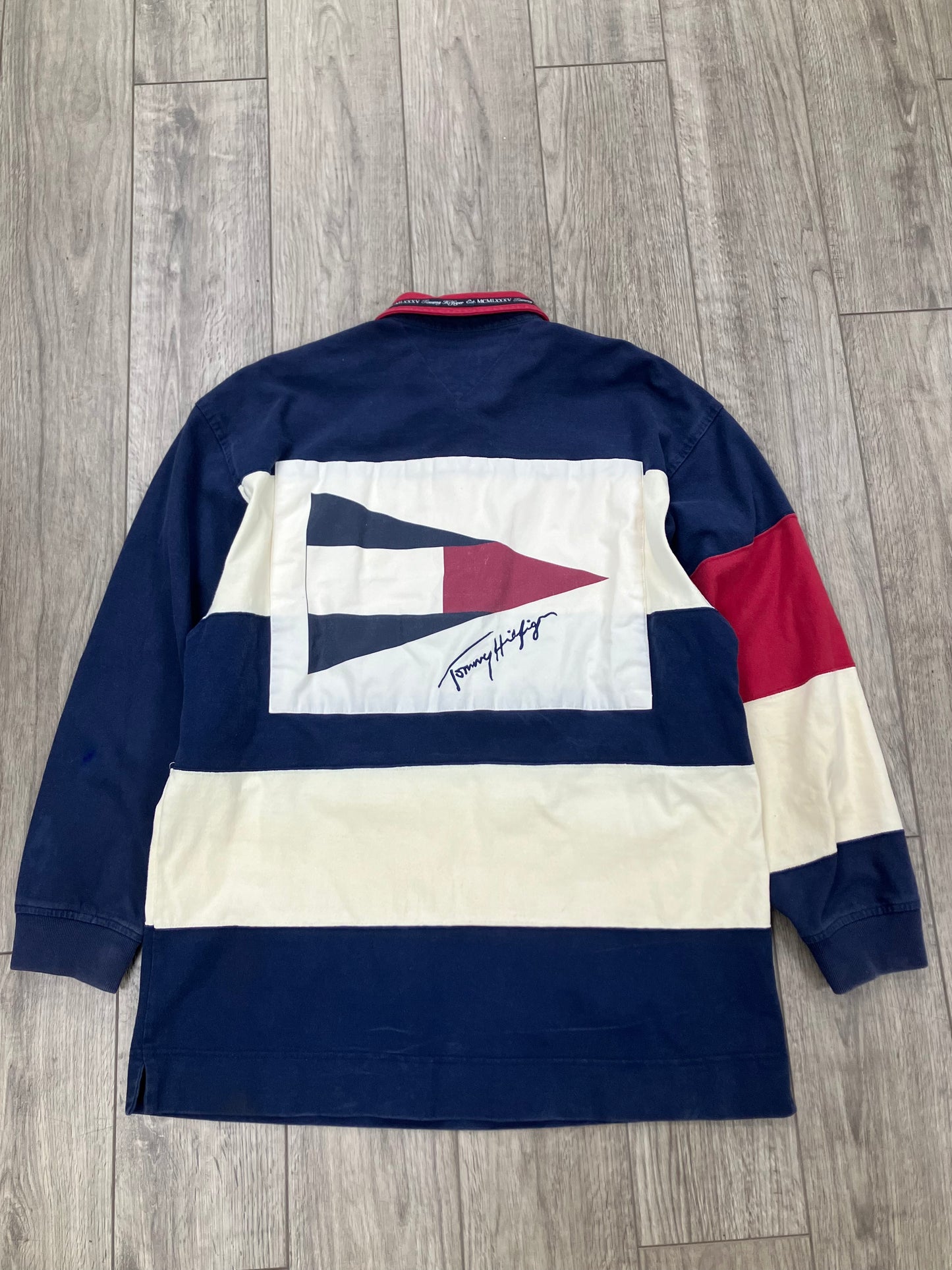 L-vintage Tommy Hilfiger Striped  Rugby Long sleeve