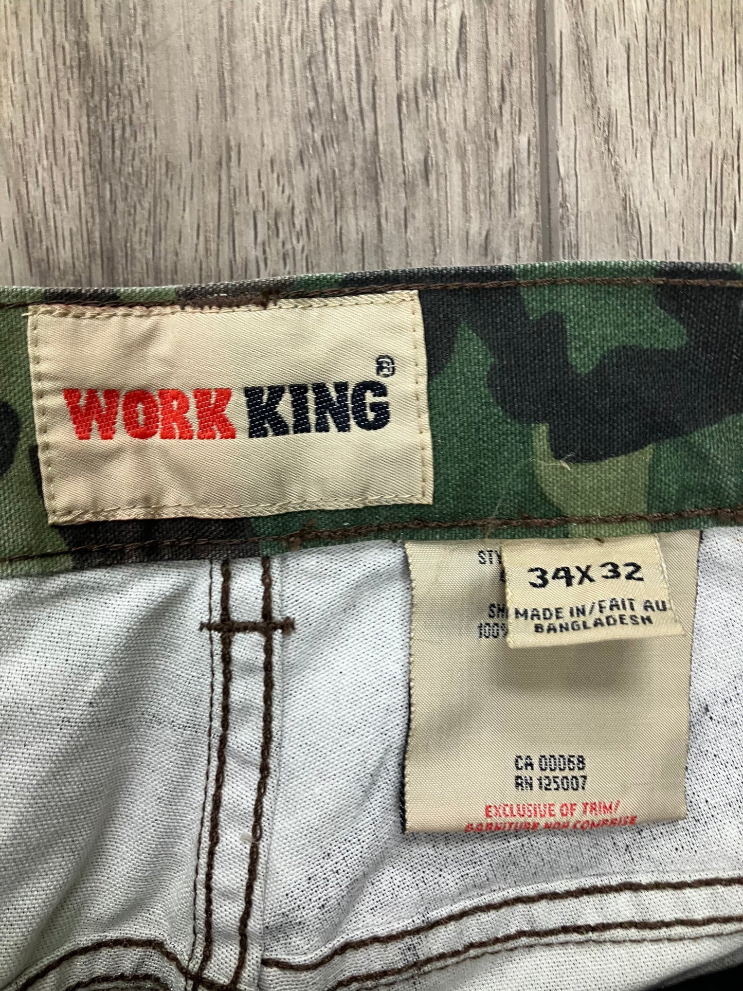 Work King Camo Carpenter Pants 34x32