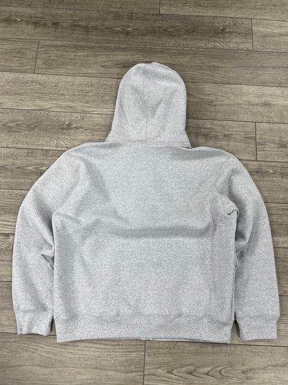 L - Supreme S Logo Zip Up Hooded Grey Sweatshirt