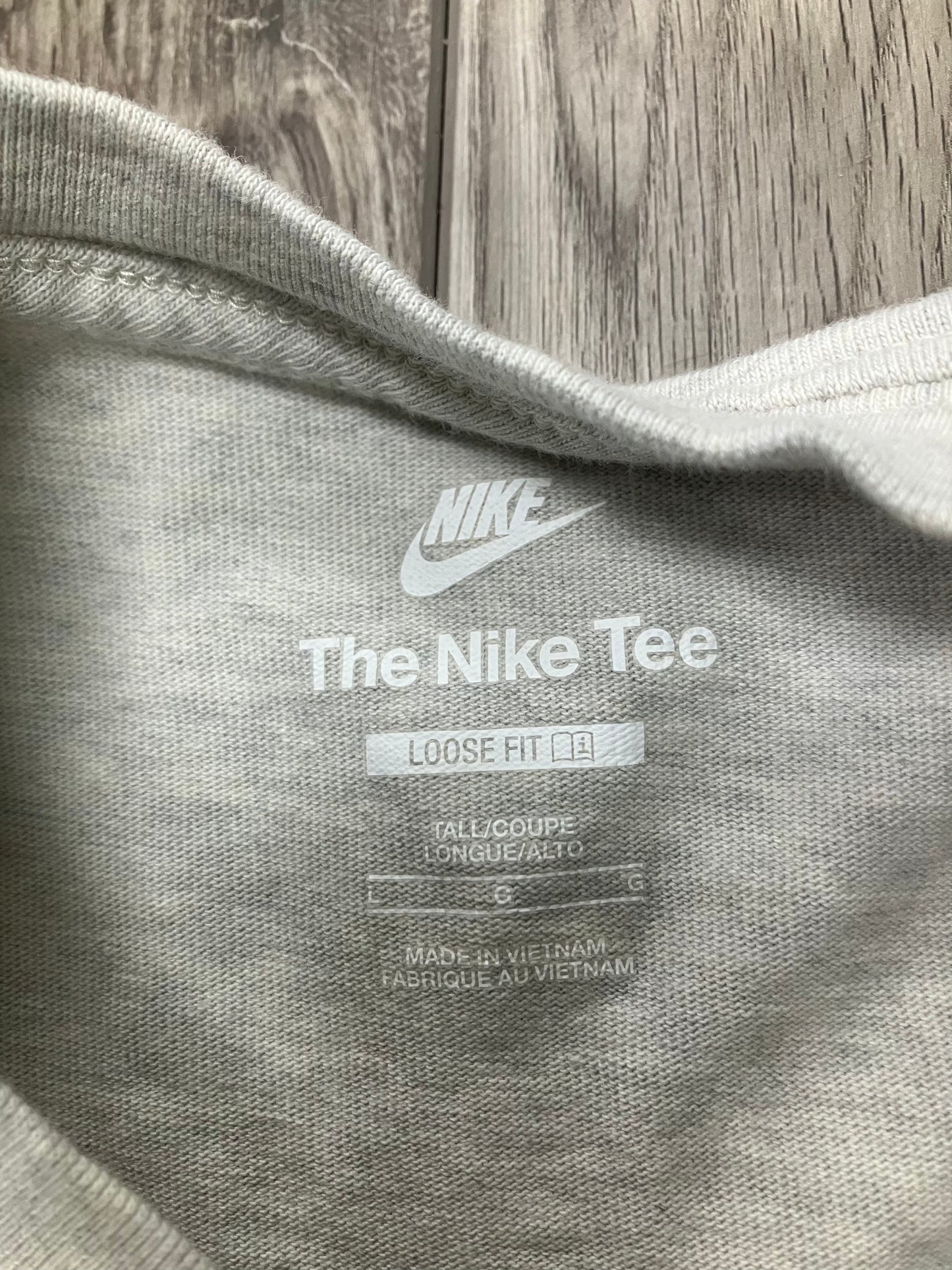 The Nike Tee Ash Grey Embroidered Tee Size L