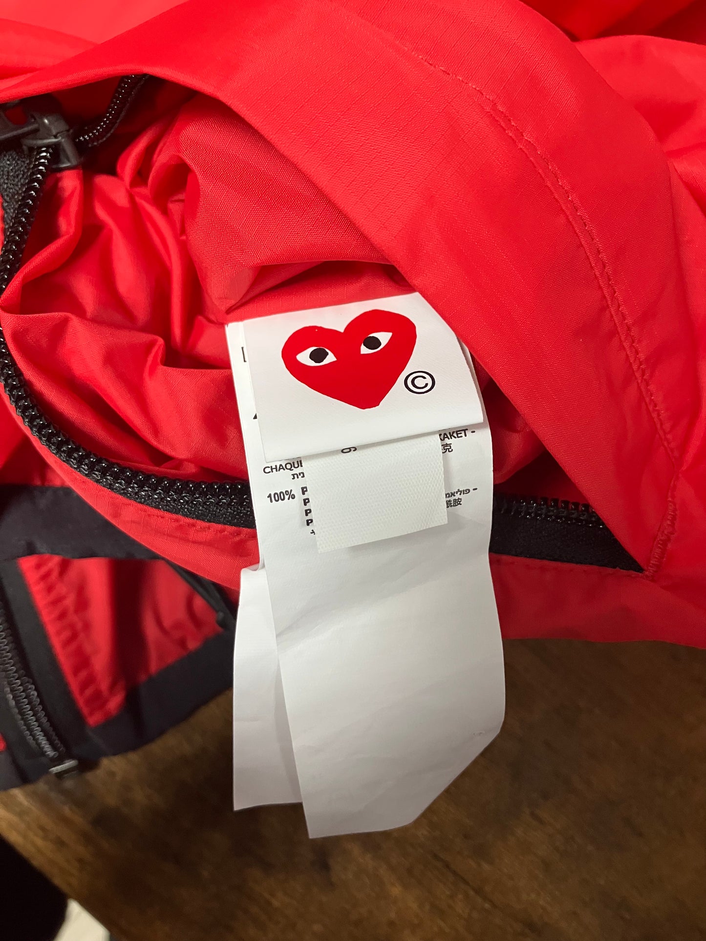 XL-Comme Des Garçons Play K-Way Full zip