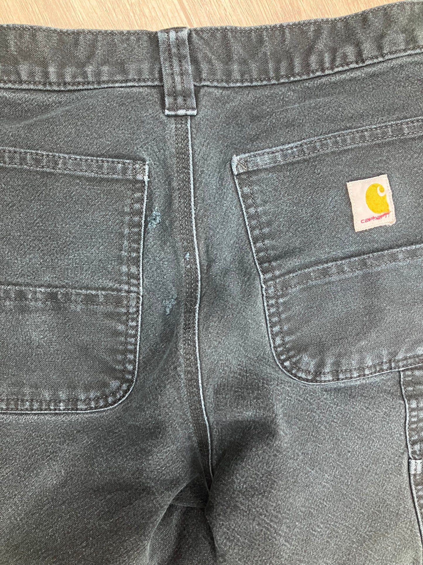 31-Black Carhartt double Knee pants