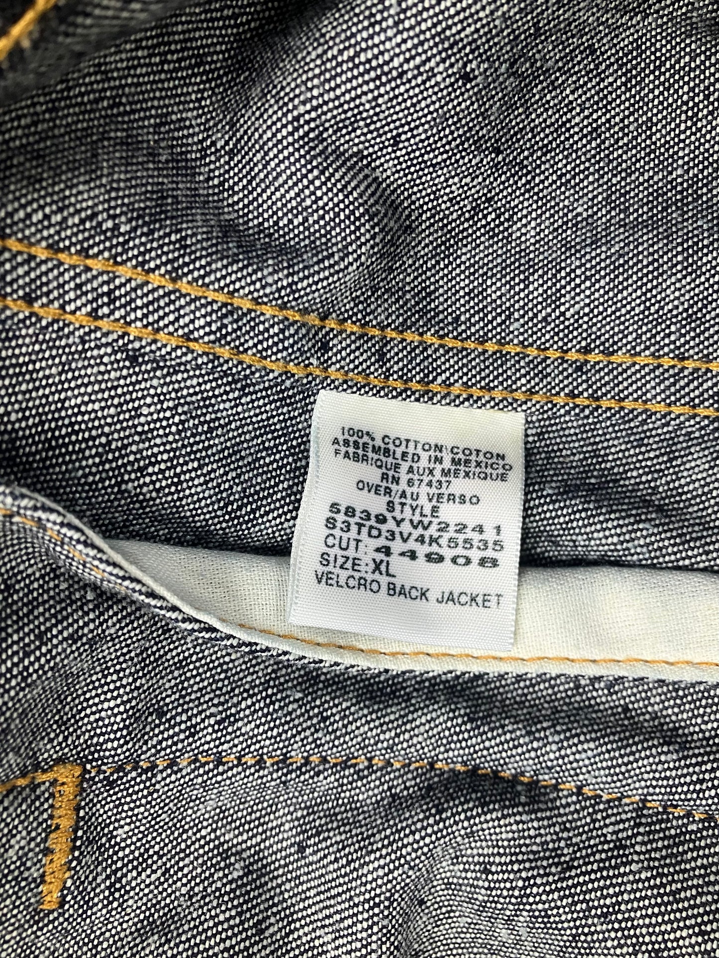 XL-Polo Jeans Company Velcro Back Denim Jacket