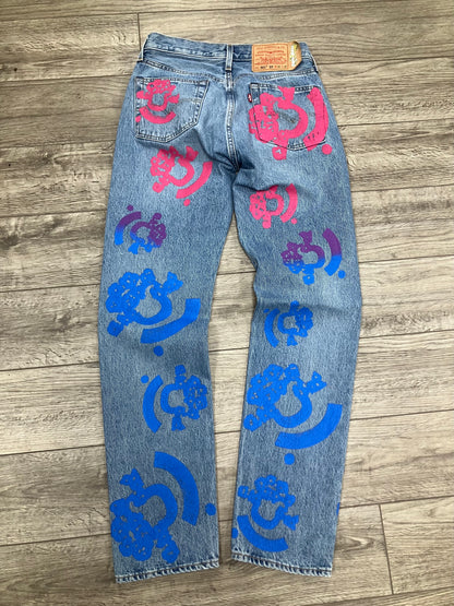 30-Levi’s Denim Tears Bstroy 501 jeans