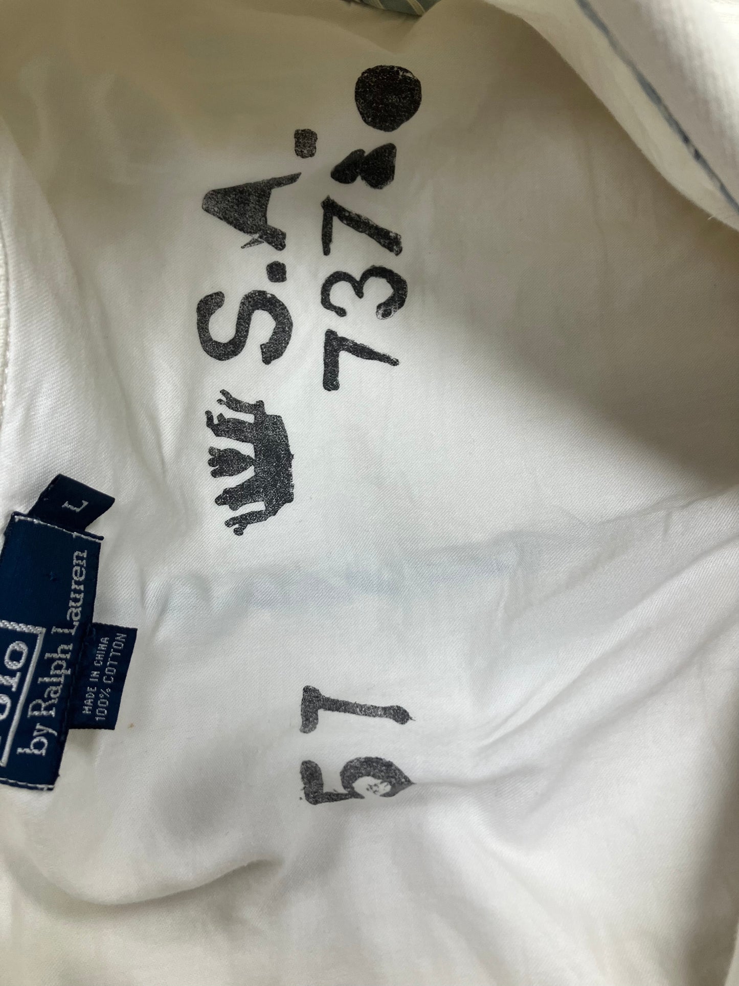 L-Polo Ralph Lauren White Distressed Blazer
