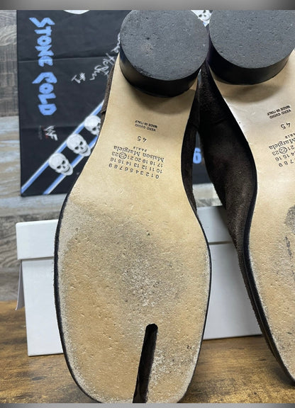 45/12-Maison Margiela Brown Suede Heel Boot